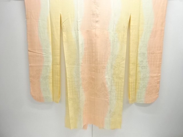 JAPANESE KIMONO / HITOE JUBAN FOR FURISODE / WAVY STRIPE